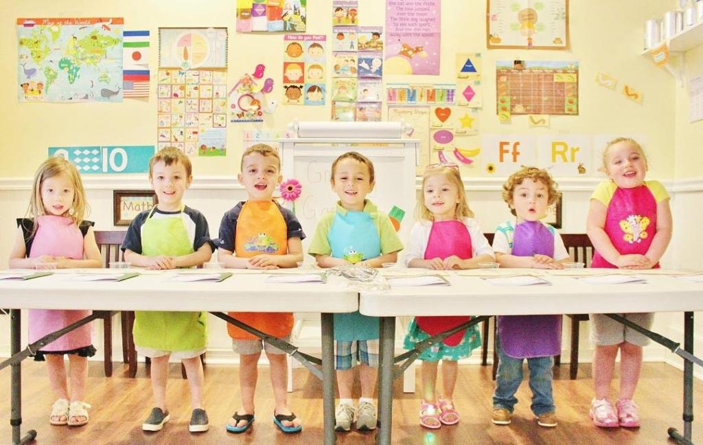 Children building with blocks