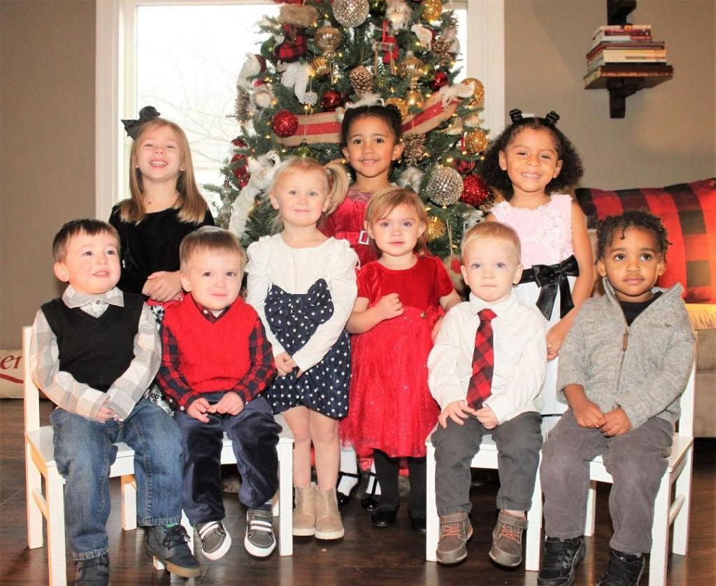 Kiddie Care class Christmas portrait — Damascus MD home daycare