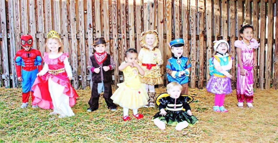 Pumpkin decorating at Kiddie Care preschool
